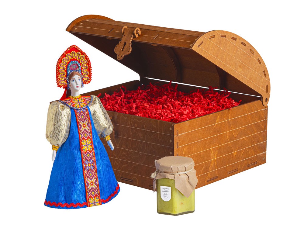 Подарочный набор: кукла фарфоровая, крем-мёд с лаймом и имбирем (29519)