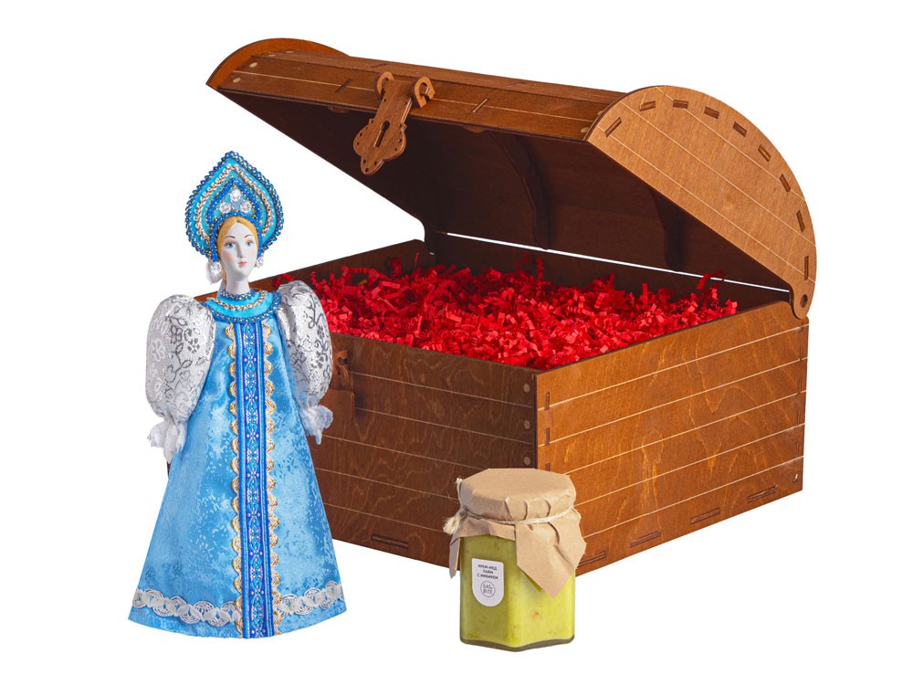 Подарочный набор: кукла фарфоровая, крем-мёд с лаймом и имбирем (29520)