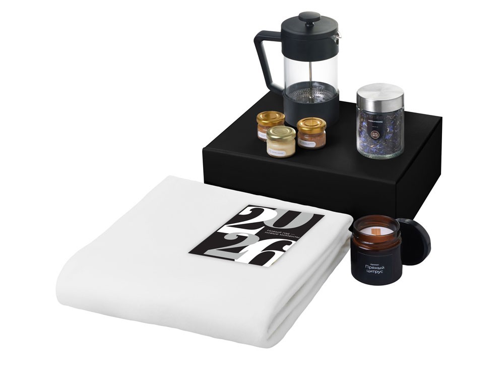 Подарочный набор «Re:Moments» с пледом, френчпрессом и медом (30238)