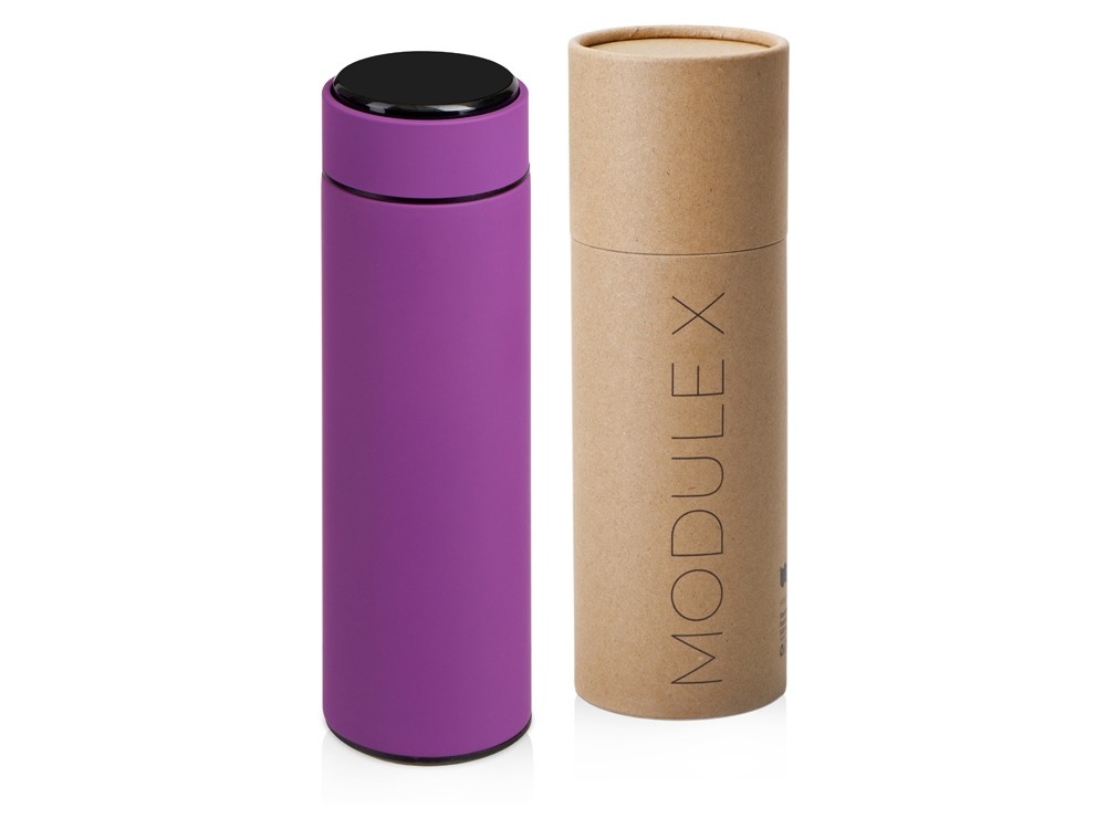 Вакуумный термос «Module X» с индикатором температуры и медной изоляцией, 500 мл, крафтовый тубус (31233)