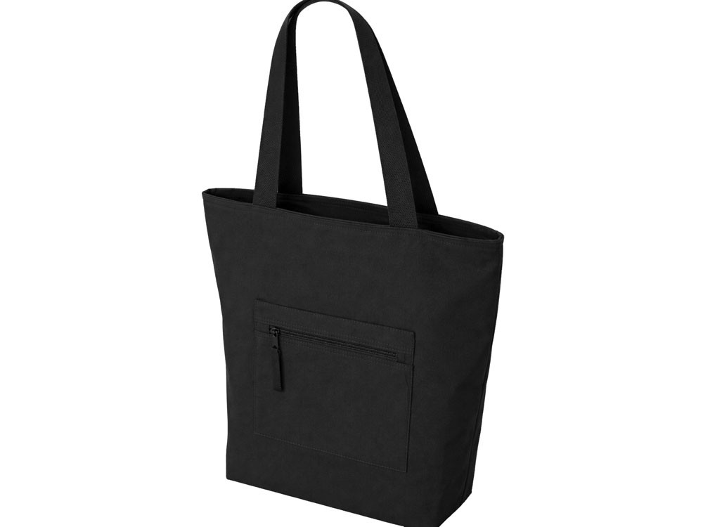 Сумка на молнии Zipper Neo из хлопка 280 г c карманом на молнии спереди (31239)