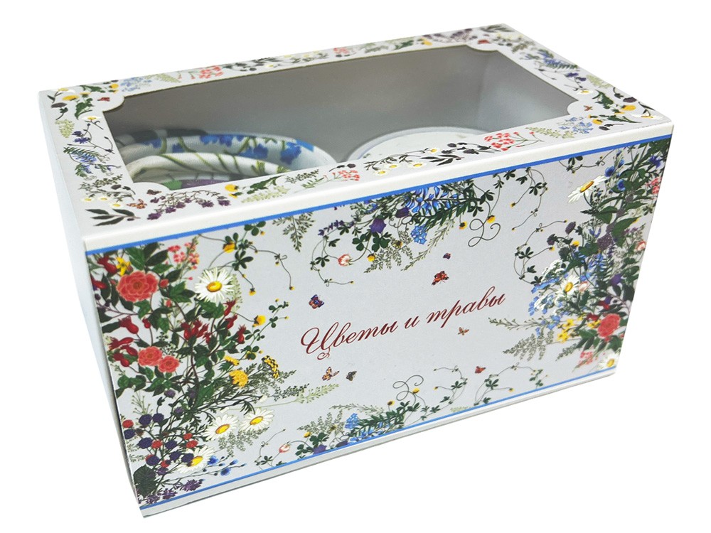 Набор: платок «Русский полевой букет» и свеча «Цветы и травы» (31440)