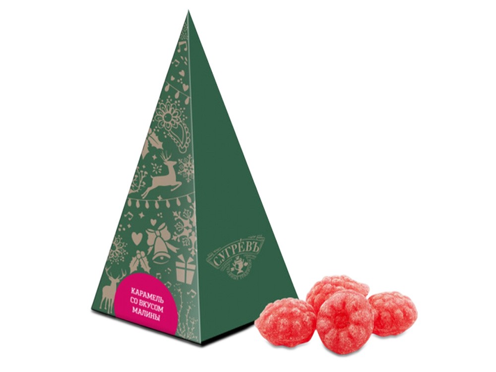 Карамель леденцовая со вкусом малины в подарочной упаковке (31867)