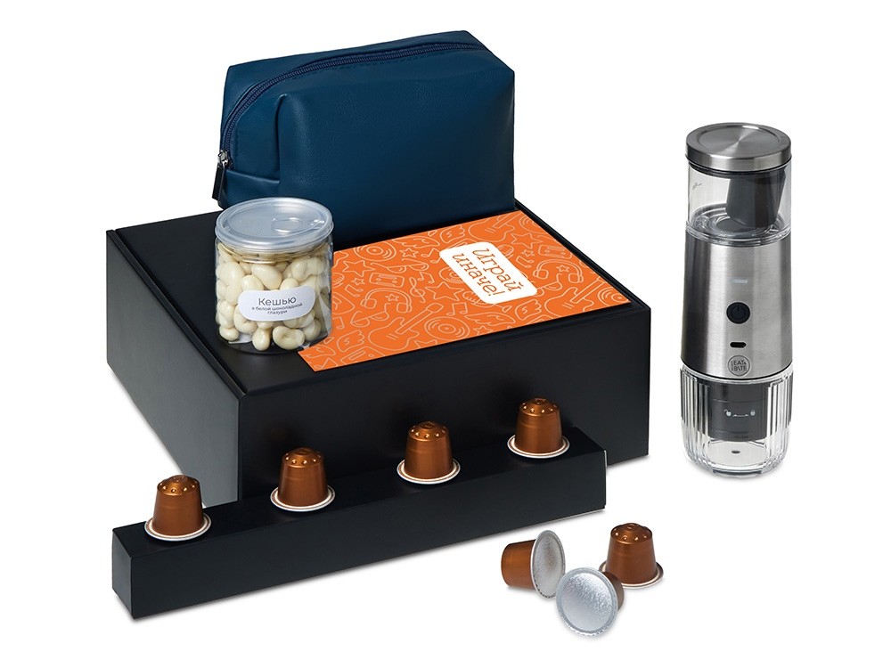 Подарочный набор «Re:y. Boost» с кофемашиной, капсулами и косметичкой (32186)