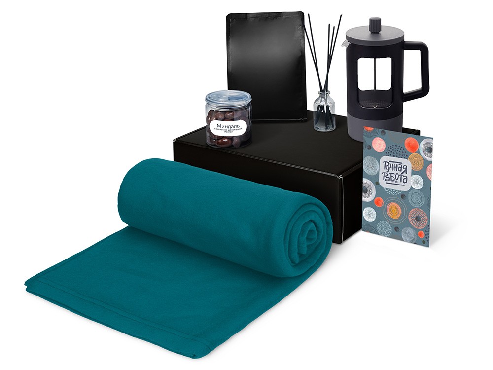 Подарочный набор «Re:y. Vive» с пледом, френч-прессом и кофе (32215)