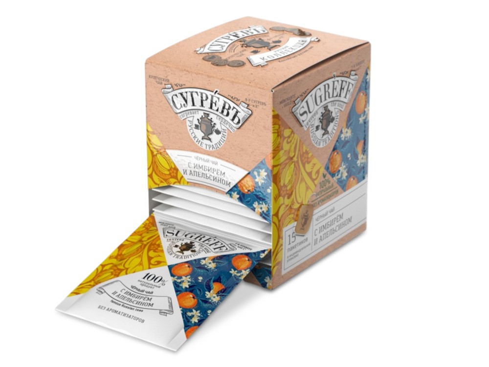 Чёрный чай «С имбирем и апельсином» в индивидуальных саше (32375)