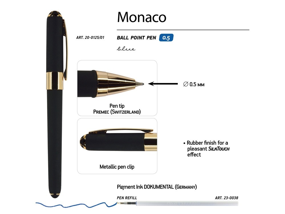 Ручка пластиковая шариковая «Monaco» (32423)