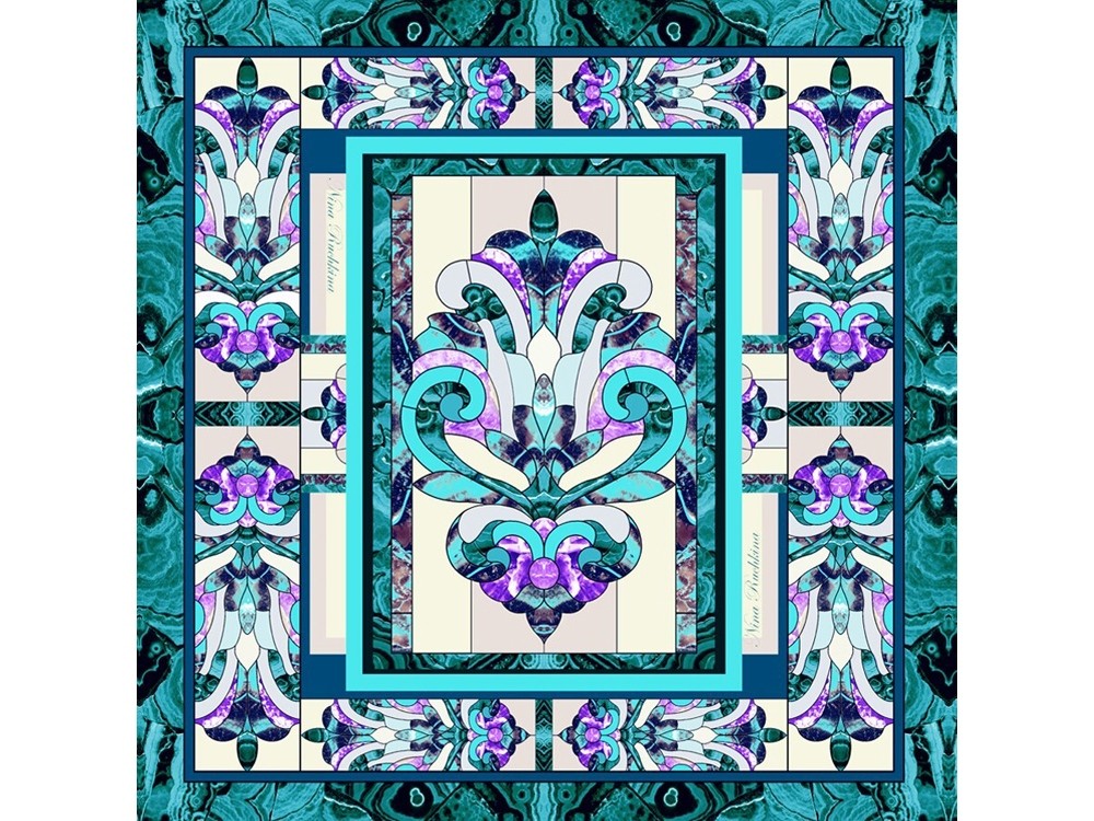 Набор: платок «Каменный цветок» и свеча «Утонченность» (32661)