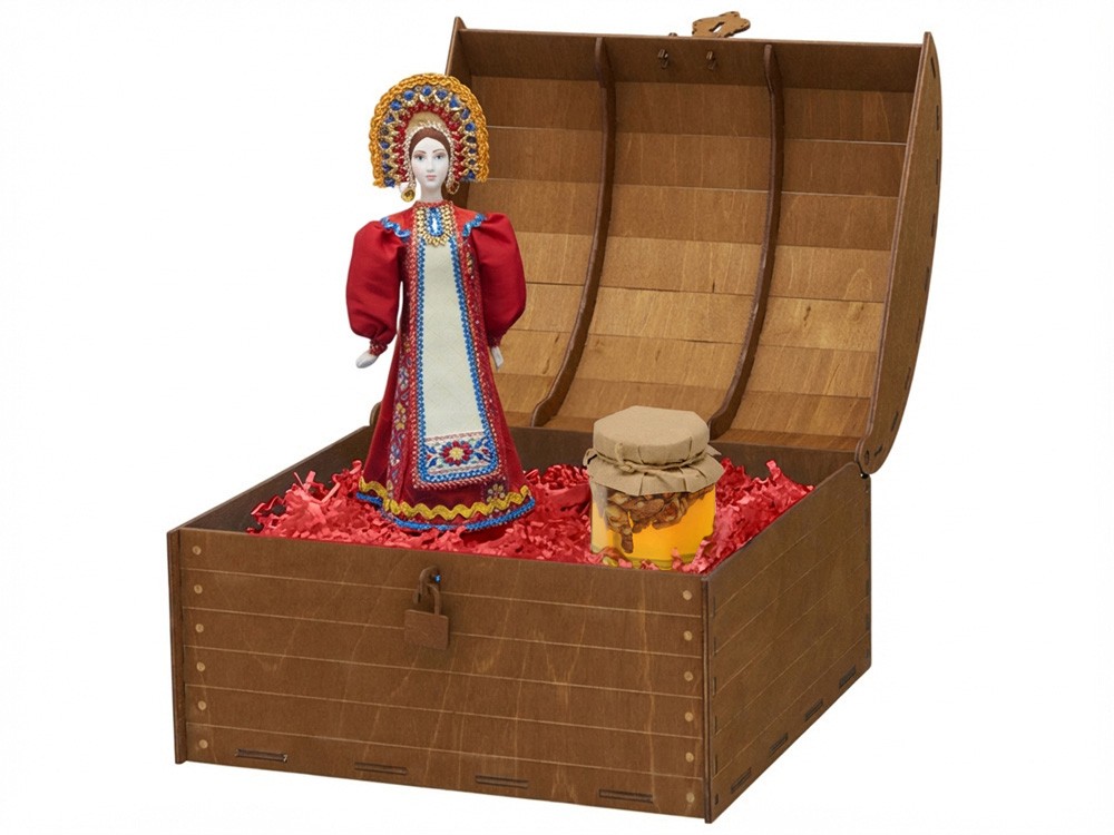 Подарочный набор: кукла фарфоровая, мёд с гецким орехом (34132)