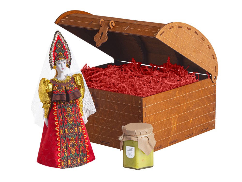 Подарочный набор: кукла фарфоровая, крем-мёд с лаймом и имбирем (34133)