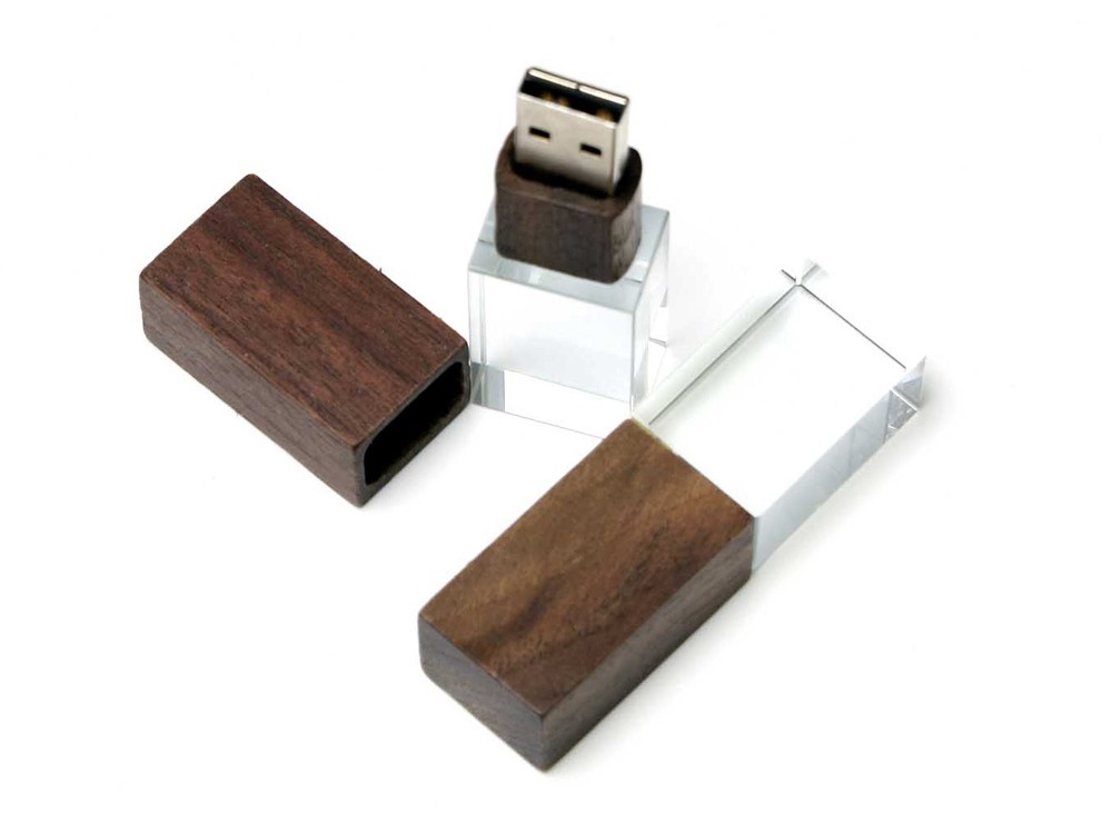USB 2.0- флешка на 64 Гб прямоугольной формы (34607)