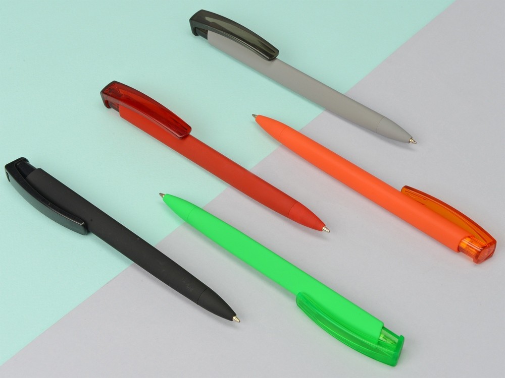 Ручка пластиковая шариковая трехгранная «Trinity K transparent Gum» soft-touch (37174)