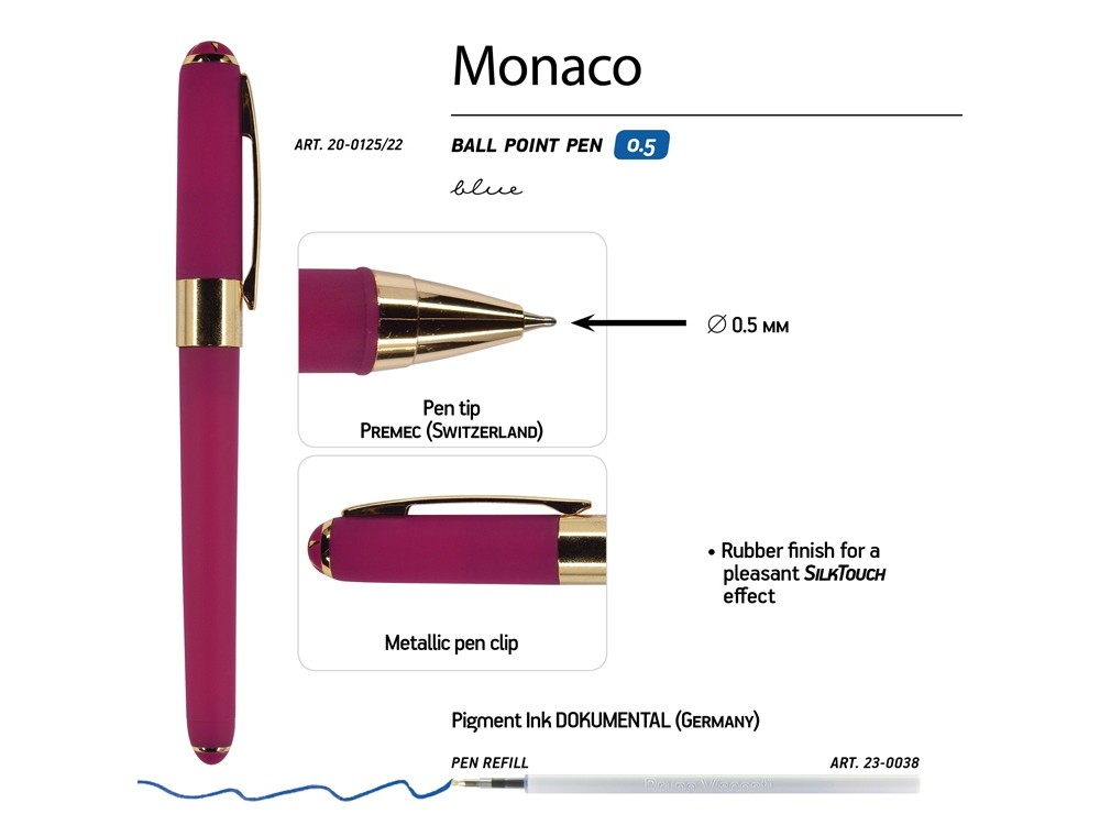 Ручка пластиковая шариковая «Monaco» (37590)
