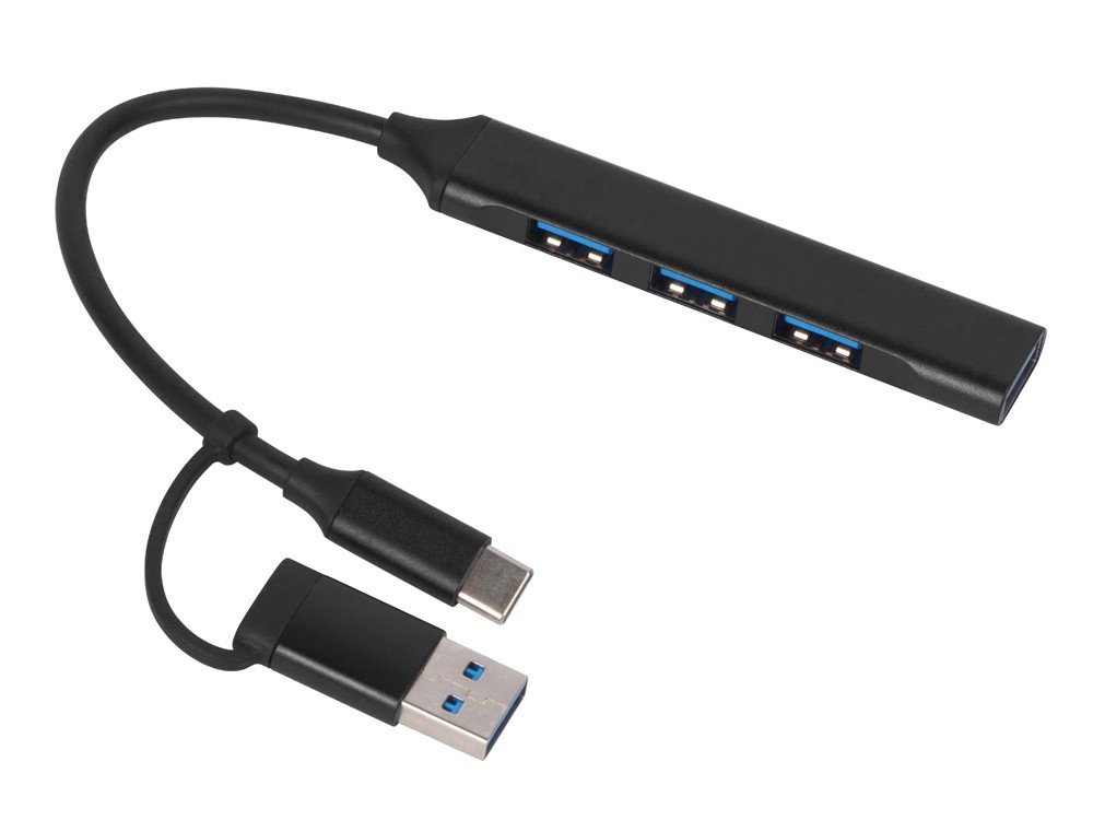 USB-хаб «Link» с коннектором 2-в-1 USB-C и USB-A, 2.0/3.0 (38344)