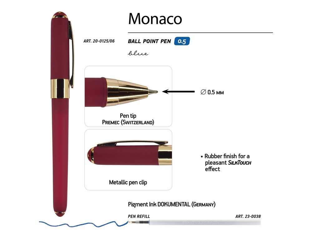 Ручка пластиковая шариковая «Monaco» (39222)