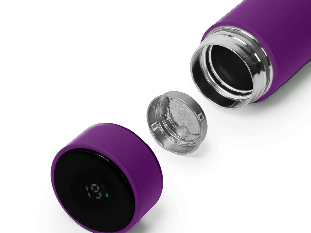 Термос FAMILY MARK LED, индикатор, soft touch (39656)