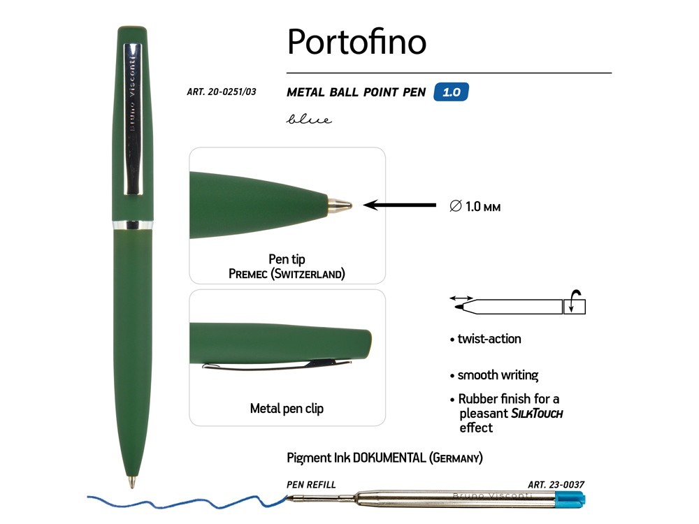 Ручка металлическая шариковая «Portofino» (39890)
