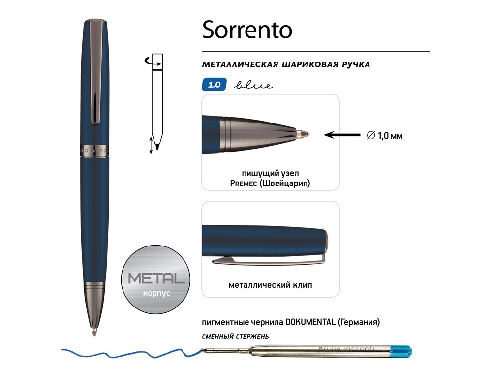 Ручка металлическая шариковая «Sorento» (40668)