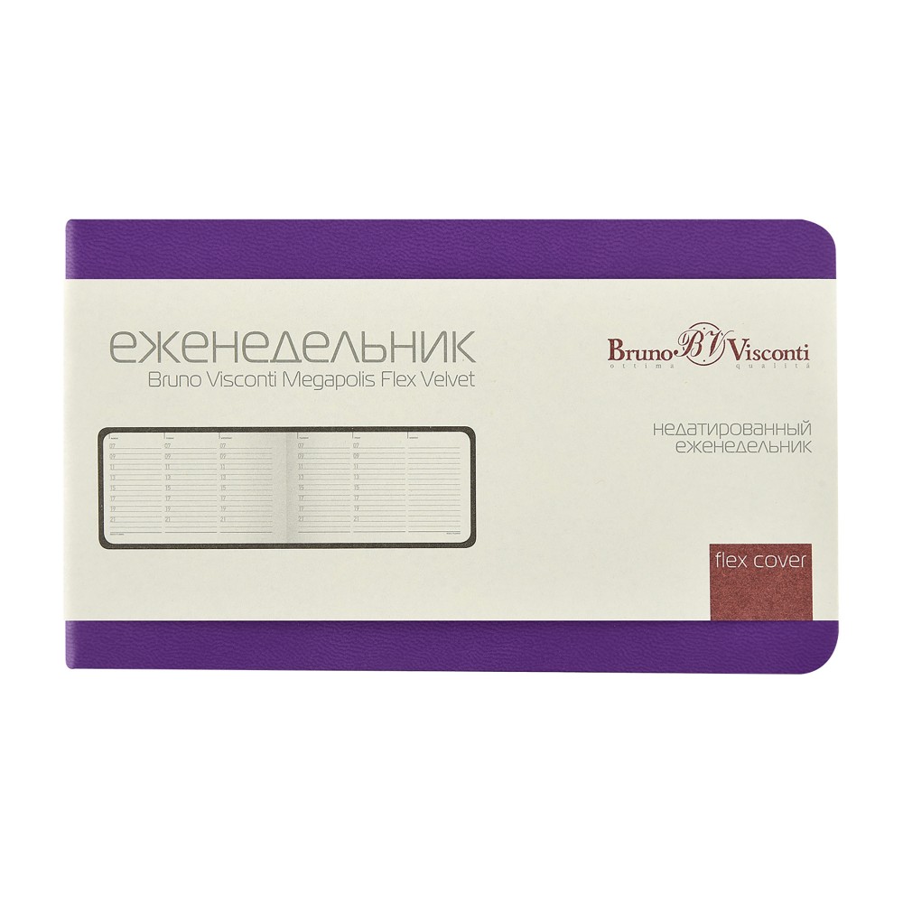 Еженедельник недатированный А6 «Мегаполис Вельвет» (42173)