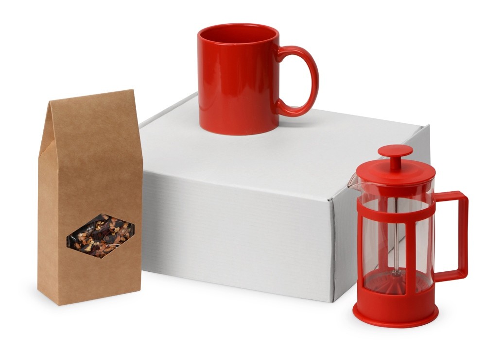 Подарочный набор с чаем, кружкой и френч-прессом 