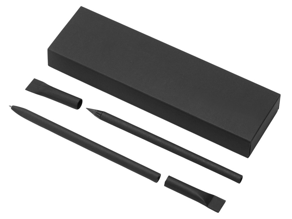 Подарочный набор «Recycled Duo» c шариковой ручкой и вечным карандашом из переработанной бумаги (13996)