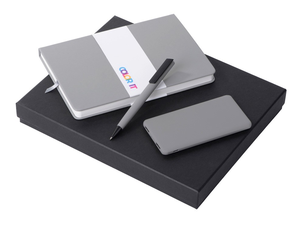 Подарочный набор «COLOR IT» c блокнотом, ручкой и повербанком, 5000 mAh (14449)