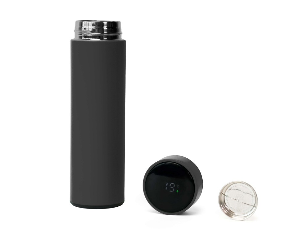 Термос FAMILY MARK LED, индикатор, soft touch