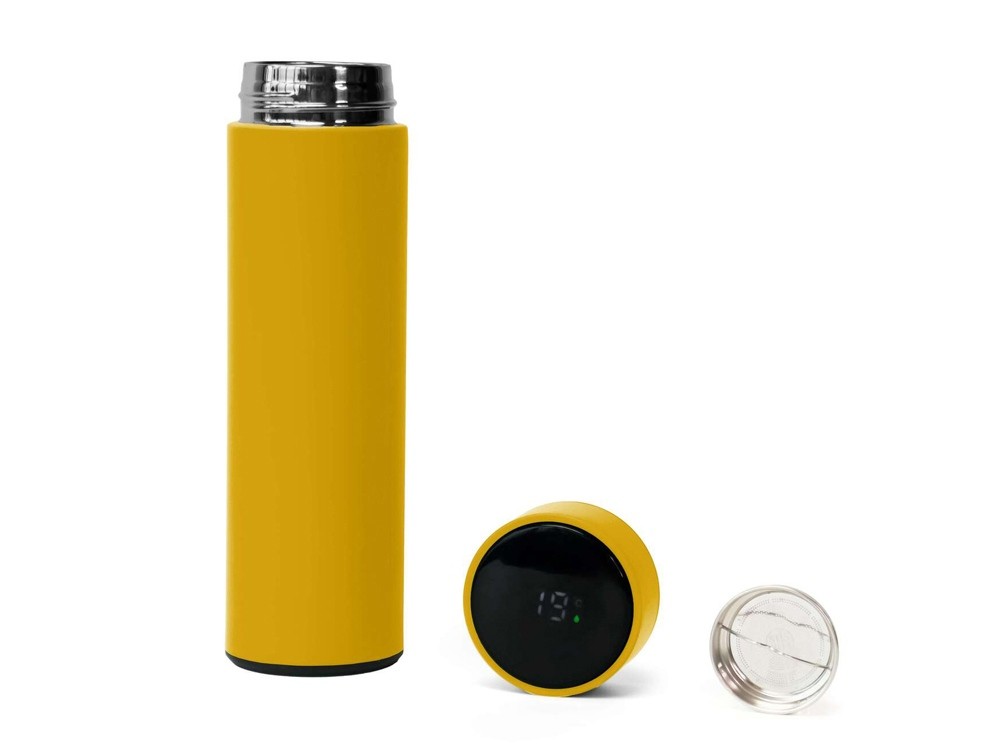 Термос FAMILY MARK LED, индикатор, soft touch (15944)