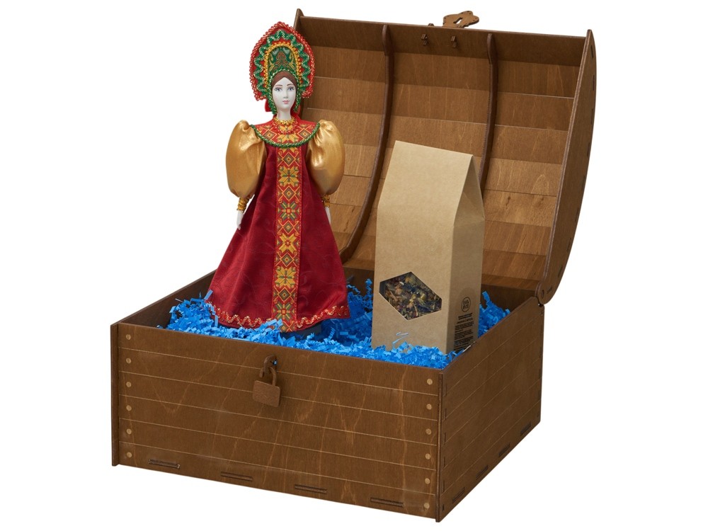 Подарочный набор: кукла фарфоровая, чай 