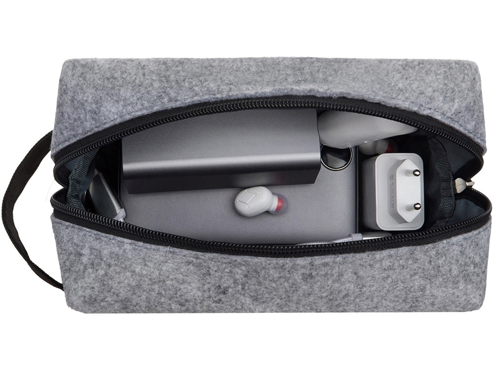 Органайзер для электроники и проводов «Felt» из RPET-фетра с ручкой (20498)