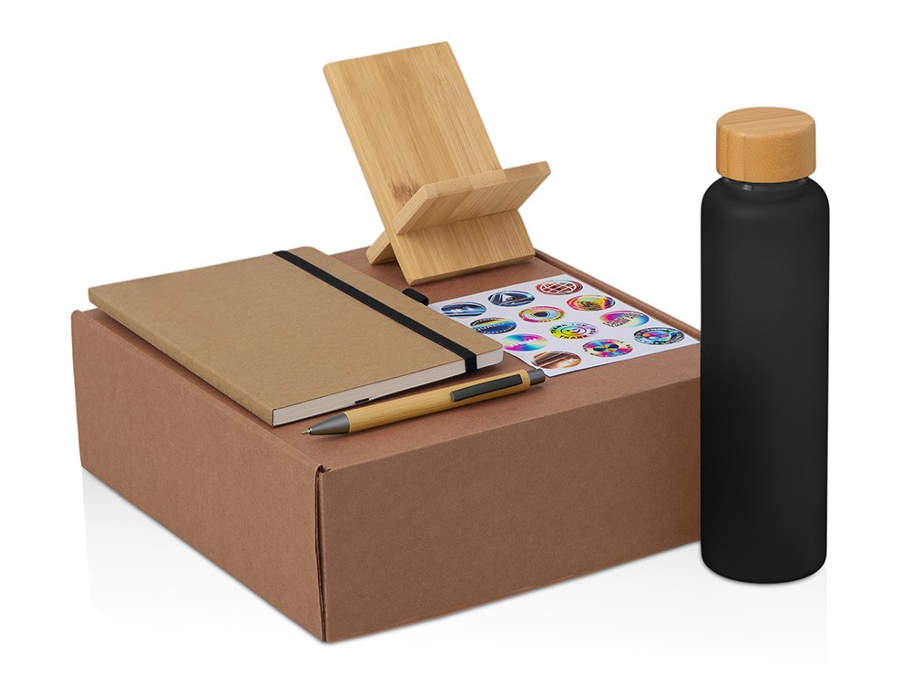 Набор «Wooden» с бутылкой, блокнотом, ручкой и подставкой для телефона  (24053)