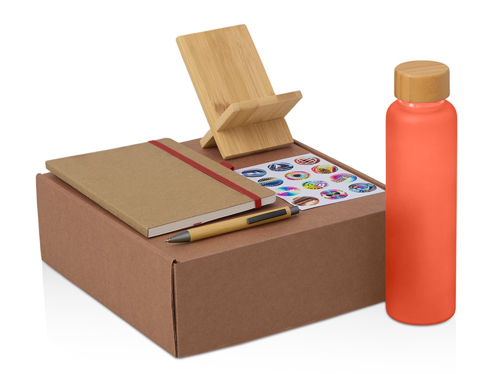 Набор «Wooden» с бутылкой, блокнотом, ручкой и подставкой для телефона  (24056)