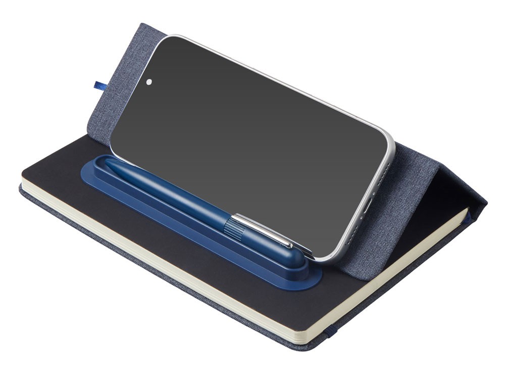 Блокнот А5 «NotaBene» с металлической шариковой ручкой и подставкой для телефона (26697)