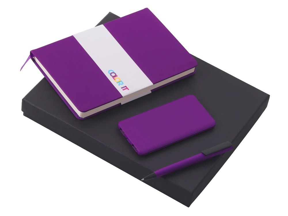 Подарочный набор «COLOR IT» c блокнотом, ручкой и повербанком, 5000 mAh (27526)